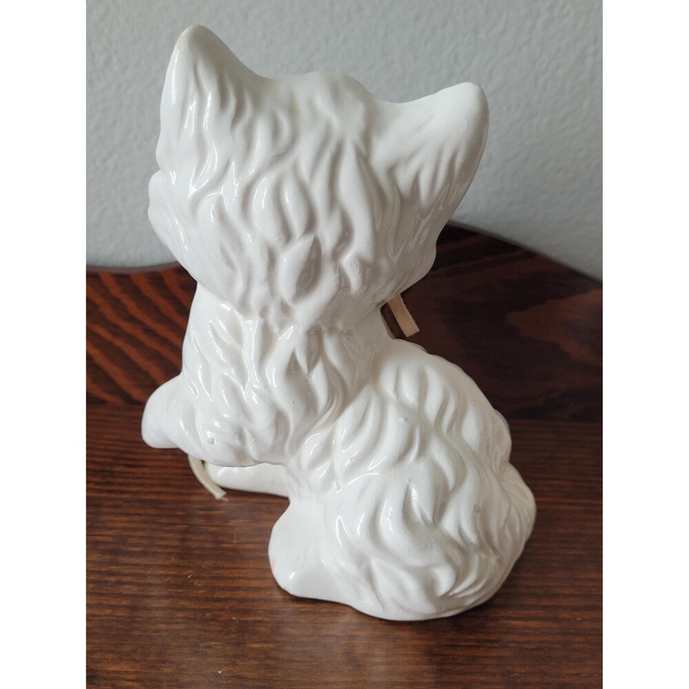 Vintage White Cat Figurines Long Fur Blue Eyes Set of 2 - Picture 11 of 16